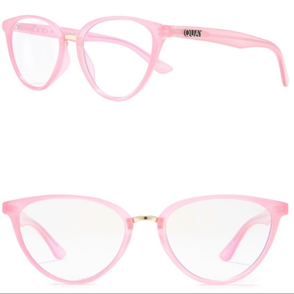 QUAY Rumours Blue Light Glasses Pink Crystal Frame Bluelight Blocking Lens NWT - Picture 7 of 9